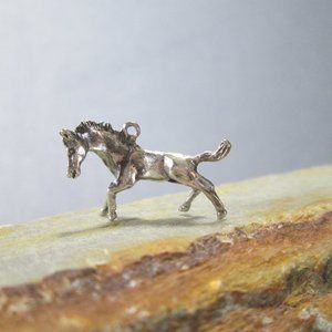 Sterling Silver Bracelet Charm HORSE Frolicking